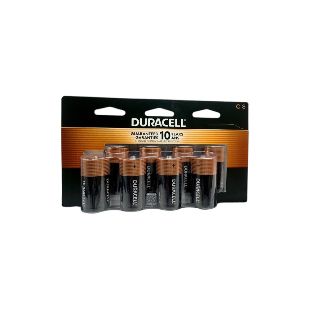 Duracell MN14R8DW‎ CopperTop Alkaline C Batteries  8 Pack for Household & Office
